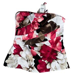 White House Black Market New Size 00 Strapless Bustier Floral Top WHBM